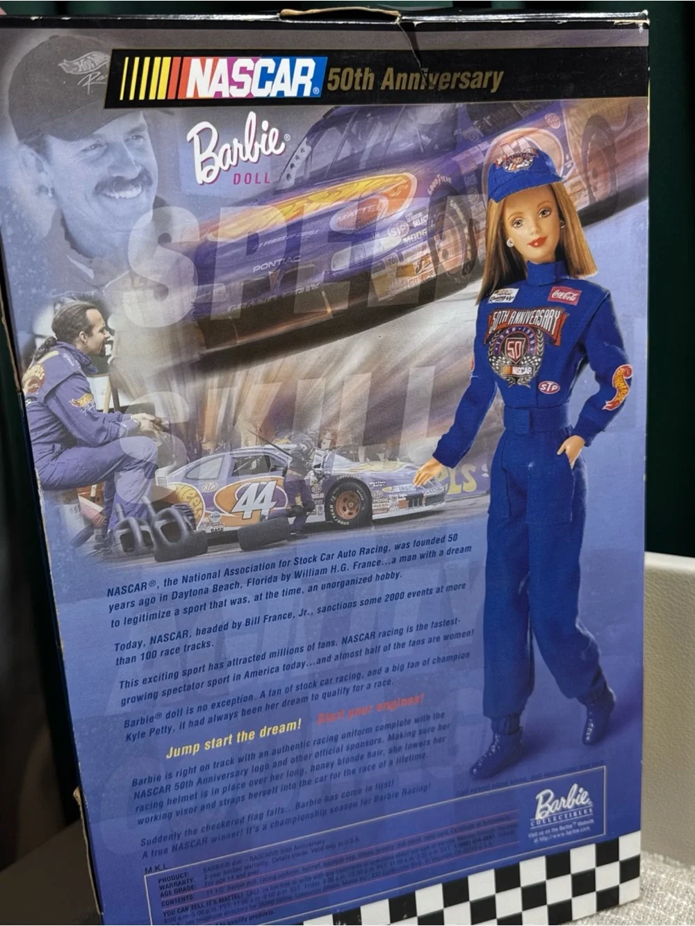 Barbie Blue Racing Suit Doll with Yellow-Trim Helmet